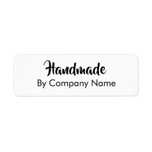 Handmade By Company Name Black White Text Template