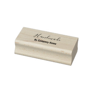 Handmade By Company Name Script Text Template Rubber Stamp