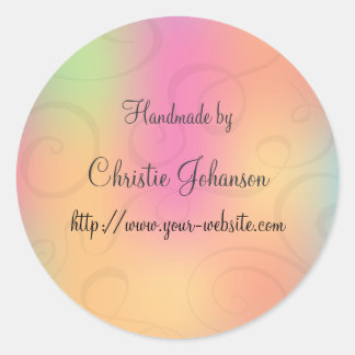 Handmade by - curl design classic round sticker