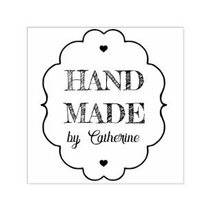 Handmade by Custom Name Crafter Product Self-inking Stamp