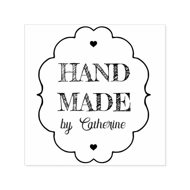 Handmade by Custom Name  Crafter Product  Self-inking Stamp (Design)
