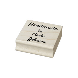 Handmade by custom name rubber stamp, cardmaking, rubber stamp
