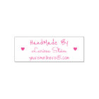 Handmade by (custom text) + name, pink feminine