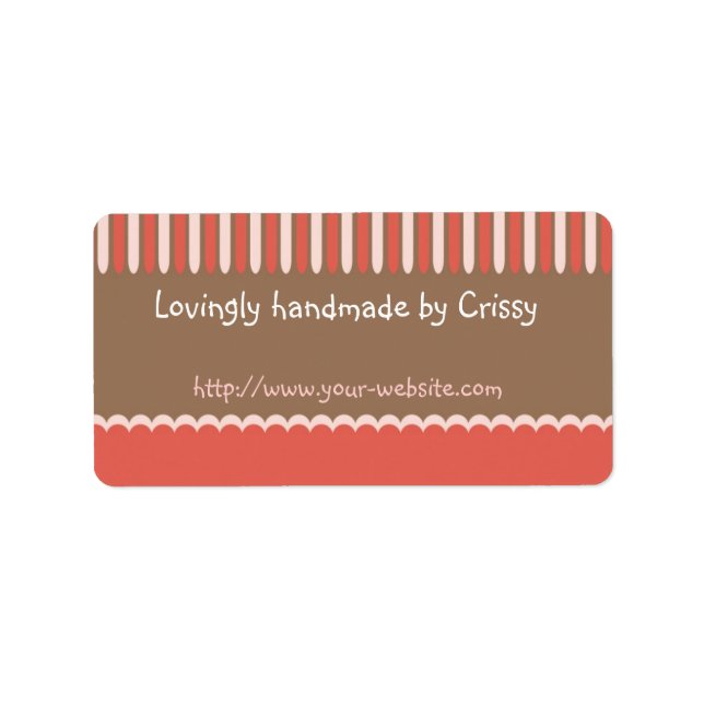 Handmade by - customisable label (Front)