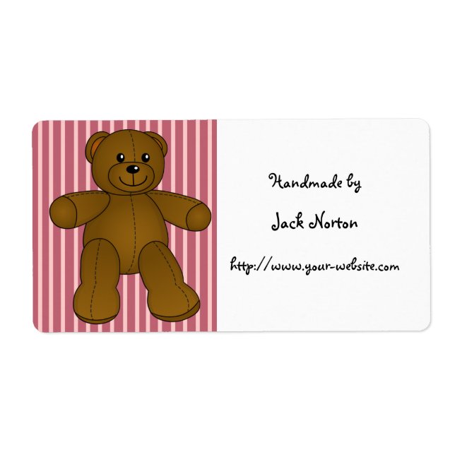 Handmade by - Cute brown teddy bear (Front)