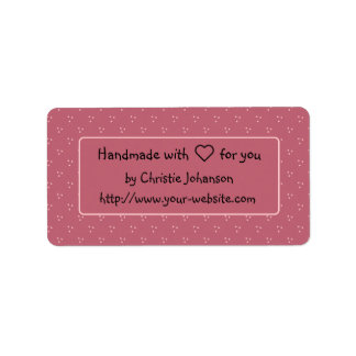 Handmade by - cute pink polka dot design label