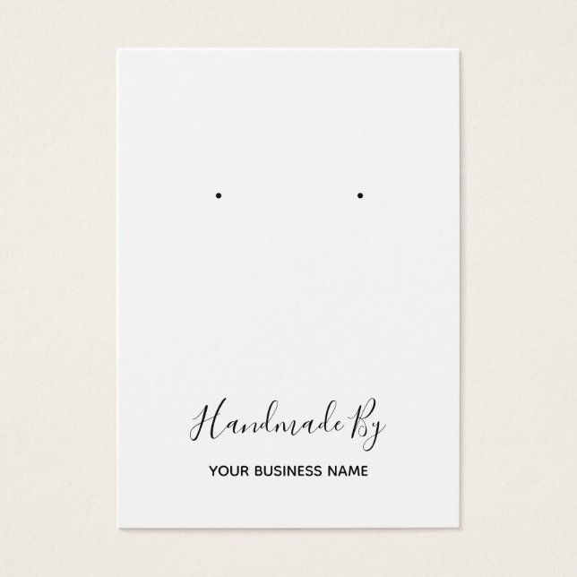 "Handmade By" Earring Display Card (Front)