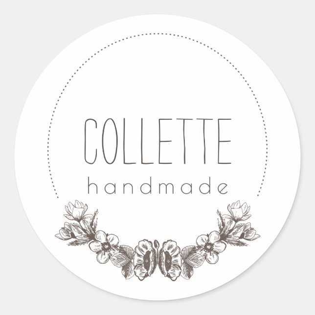 Handmade By Floral Laurel Logo Product Label (Front)