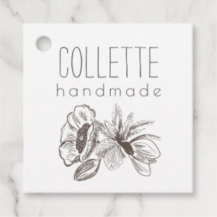 Handmade By Flower Logo Product Hang Tags