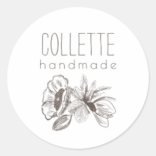 Handmade By Flower Logo Product Labels
