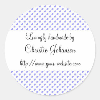 Handmade by - hearts design classic round sticker