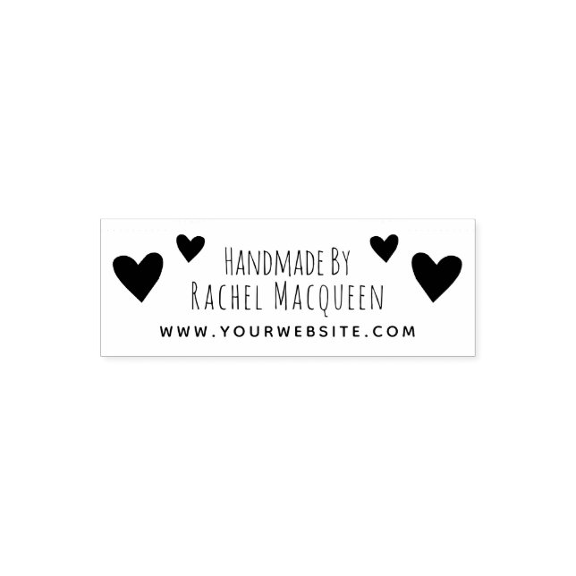 Handmade By Hearts Website Business Packaging Self-inking Stamp (Design)
