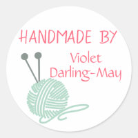 Handmade by - Knitting Yarn & Needles Personalised
