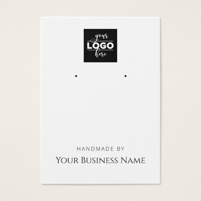 "Handmade By" Logo Earring Display Card (Front)