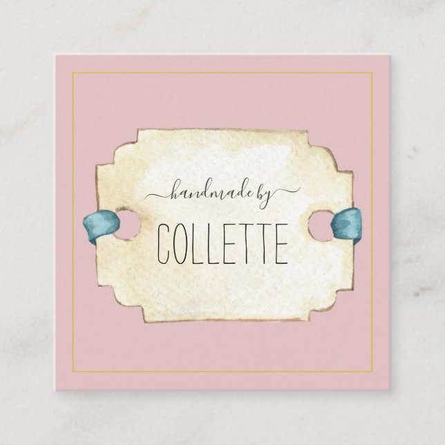 Handmade By Logo Square Business Card (Front)