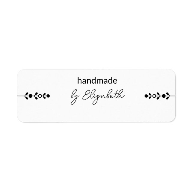 Handmade By Name in Cursive Script Decorative Line (Front)