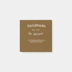 handmade by name social media website est. year si post-it notes