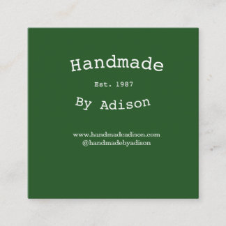 handmade by name social media website est. year si square business card