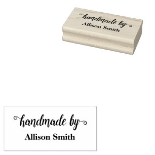 Handmade by Personalised Wood Stamp