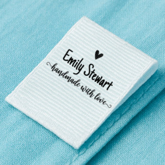 Handmade by Sew on Labels With Customisation Grosgrain Ribbon
