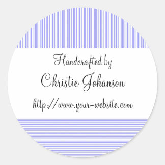 Handmade by - stripes design classic round sticker
