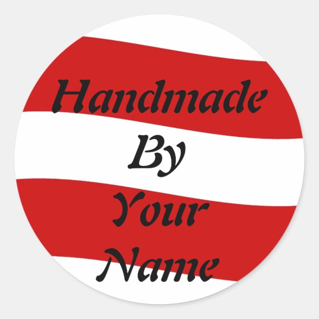 Handmade  by Template Classic Round Sticker (Front)