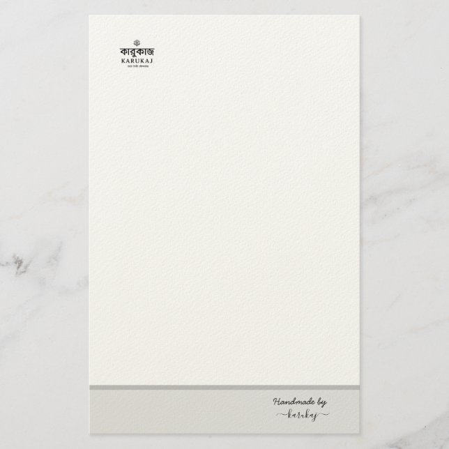 Handmade By Your Name Black Stationery (Front)