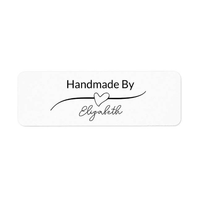 Handmade By Your Name in Script with Heart (Front)
