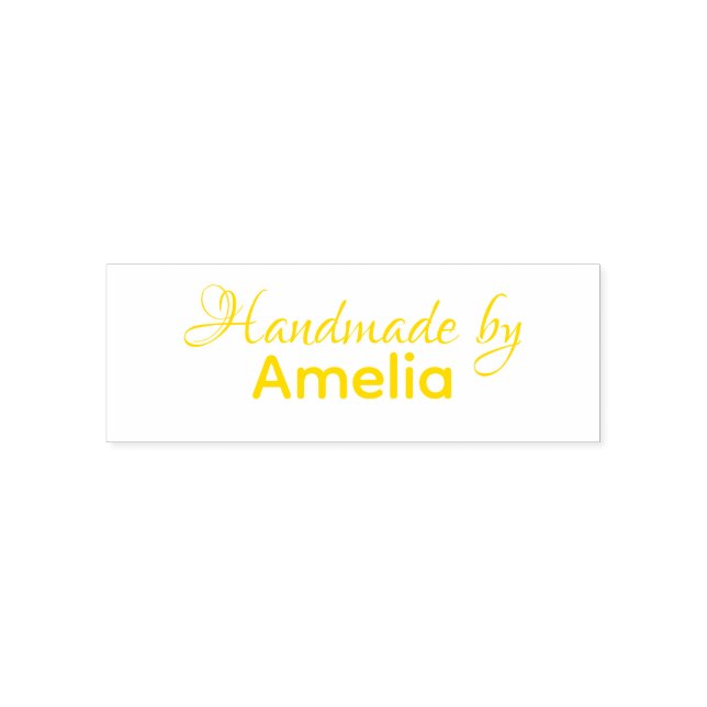 Handmade By Your Name Yellow Self-inking Stamp (Design)