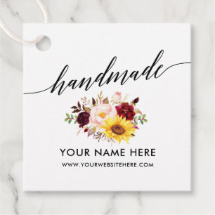 Handmade Calligraphy Script Mixed Floral Favour Tags