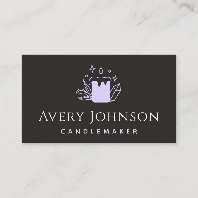 Handmade Candle & Crystal Gemstone Candlemaker     Business Card (Front)
