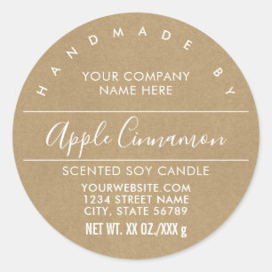 Handmade Candle or Soap Kraft Look Product Label