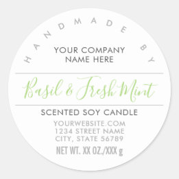 Handmade Candle or Soap Mint Green Product Label