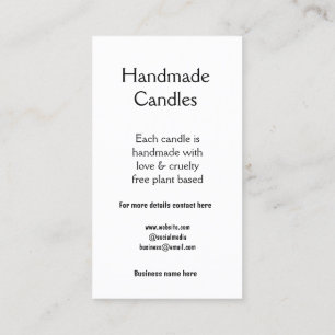 handmade candles add contact details business q r business card