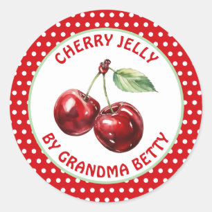 Handmade Cherry Jelly Personalized Classic Round Sticker