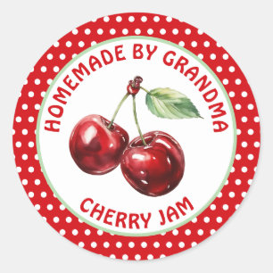 Handmade Cherry Preserves Personalized Classic Round Sticker