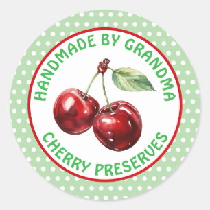 Handmade Cherry Preserves Personalized Classic Round Sticker