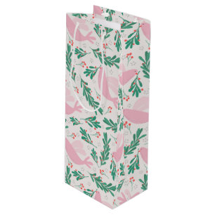 Handmade Christmas Dove of Peace Olive Branch Wine Gift Bag