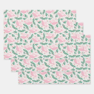 Handmade Christmas Dove of Peace Olive Branch Wrapping Paper Sheet