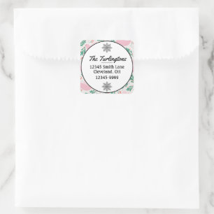 Handmade Christmas Dove of Peace Return Address Square Sticker