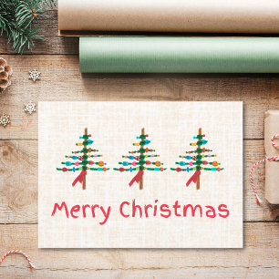 Handmade Christmas Trees – Rustic Christmas Design Holiday Card