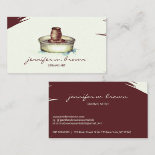 Handmade Clay Ceramic Art Tool sculpture Pottery Business Card