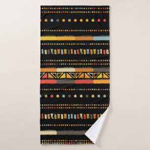 Handmade colored stripes bright tribal seamless pa bath towel