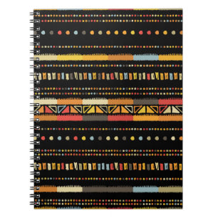 Handmade coloured stripes bright tribal seamless p notebook