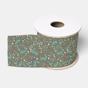 Handmade Colourful Christmas Floral Grosgrain Ribbon