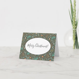 Handmade Colourful Christmas Floral Note Card