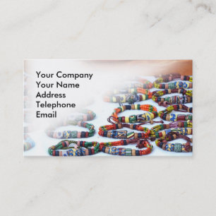 Handmade Colourful Glass Beads Bracelets Business Card