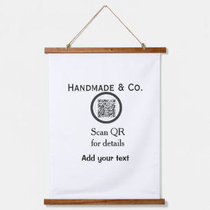 Handmade company business Scan QR details name dat Hanging Tapestry