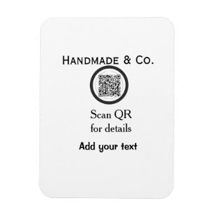 Handmade company business Scan QR details name dat Magnet