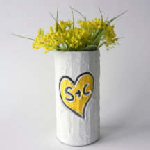 Handmade Couple's Vase with Yellow Heart